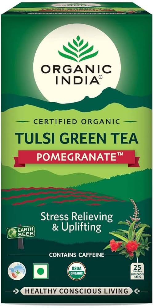 Organic India Tulsi Green Tea Pomegranate- 25 X 1.8g - salpers.ch