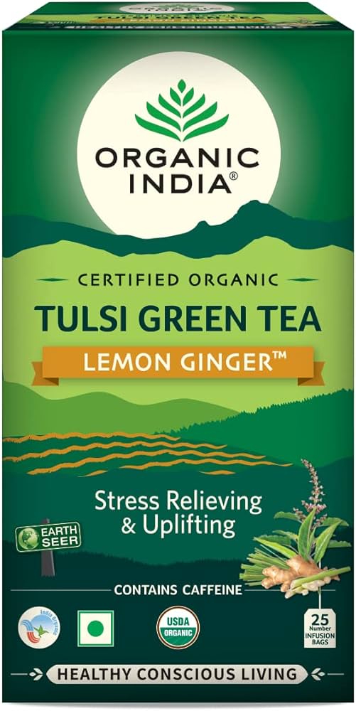 Organic India Tulsi Green Tea Lemon Ginger - 25 X 1.8g - salpers.ch