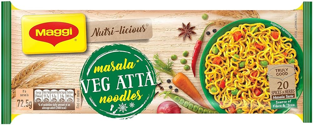 Maggi Masala Veg Atta Noodles (4 pcs) - 290g - salpers.ch