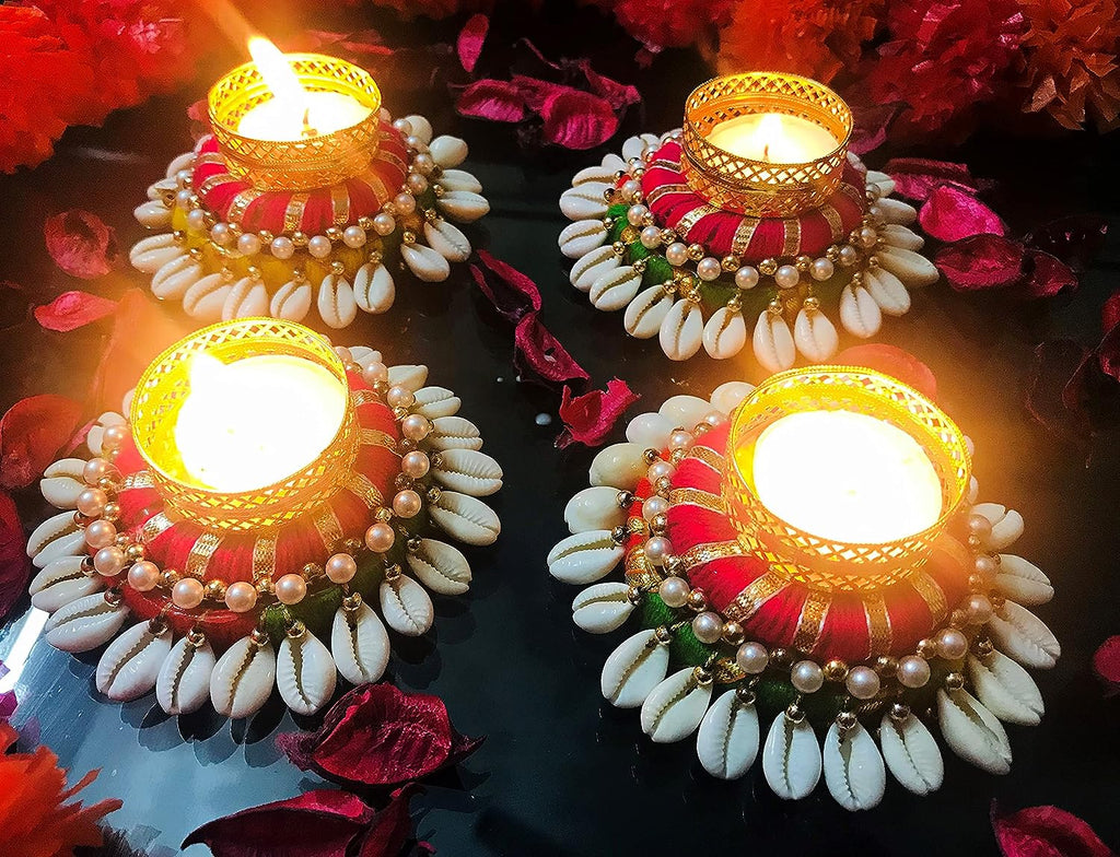 Hand Made Tea Light Candles Holder For Diwali Decoration - Set 4 Pcs - salpers.ch