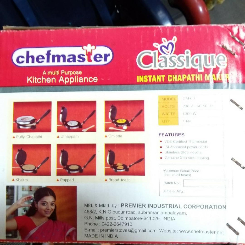 Chefmaster Classique Instant Chapathi Maker - salpers.ch