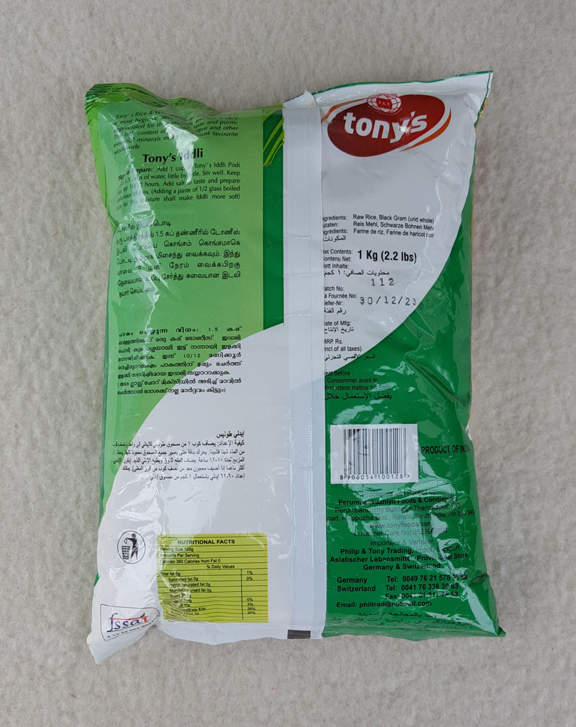 Tony's Iddli Podi - Idli Mehl - 1Kg - salpers.ch