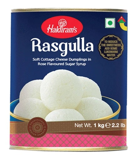 Haldiram's Rasgulla In Tin - 1kg - salpers.ch