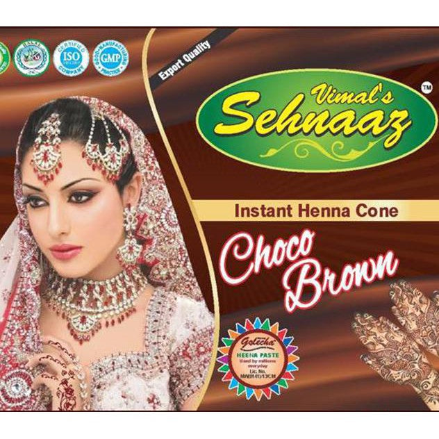 Vimal's Sehnaaz Instant Henna Cone - Mehndi Cone - Choco Brown - 25g - salpers.ch