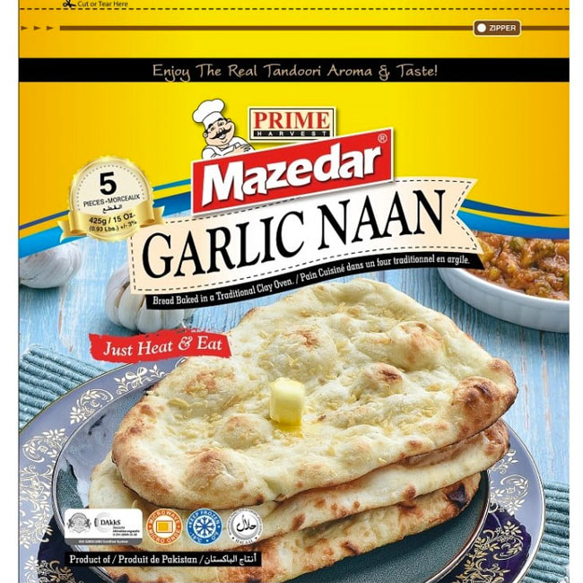 Frozen - Mazadar Tandoori Garlic Naan (5Pcs) - 425g - salpers.ch