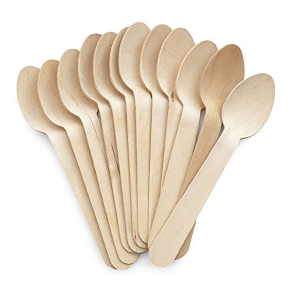 Biodegradable Disposable Wooden Cutlery – Spoons - 16cm - 100Pcs - salpers.ch