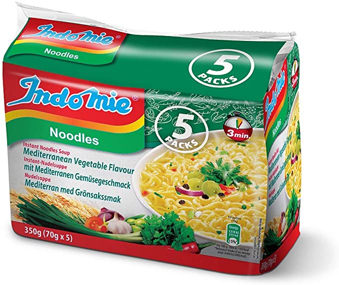 Indomie Noodles Halal - Mediterranean Vege - 5pcs Pack - 5 X 75g - salpers.ch