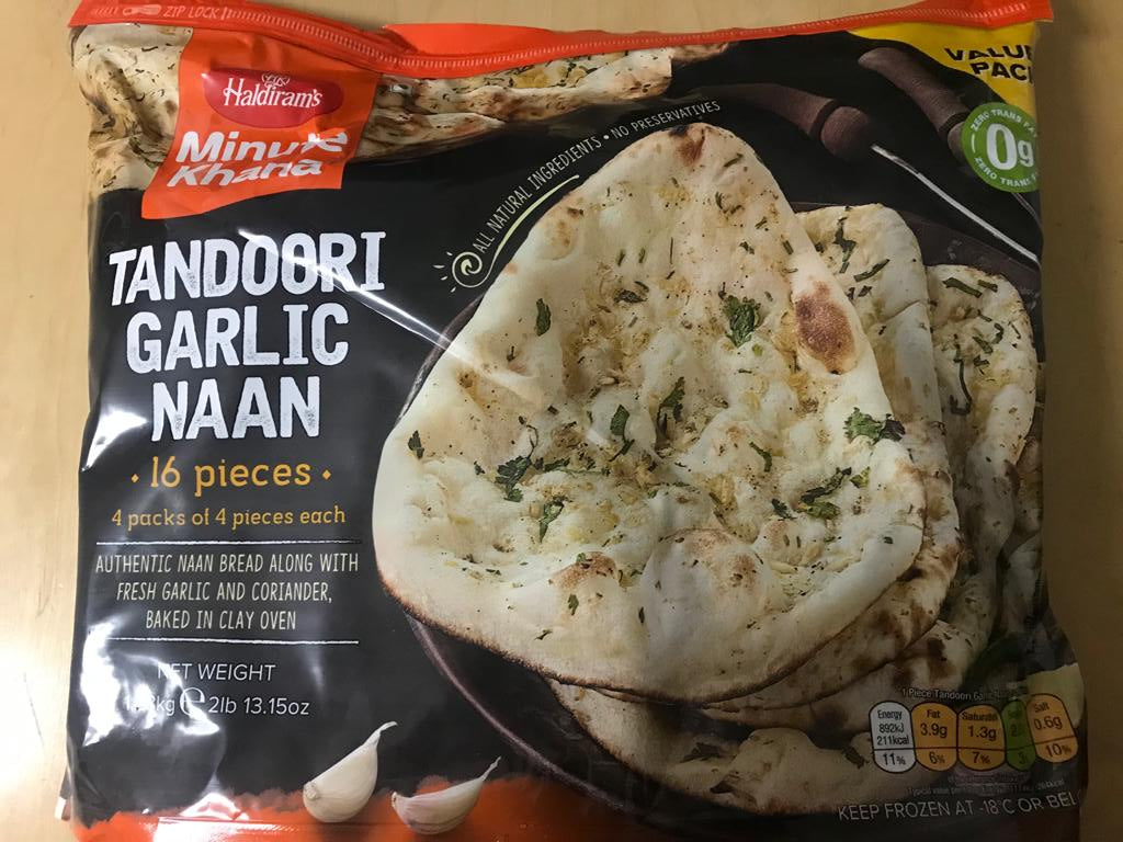 Frozen - Haldiram's Tandoori Garlic Naan - Family Pack (16Pcs) - 1280g - salpers.ch