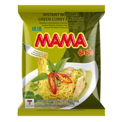 MAMA Instant Noodle - Green Curry Flavour - 55g - salpers.ch