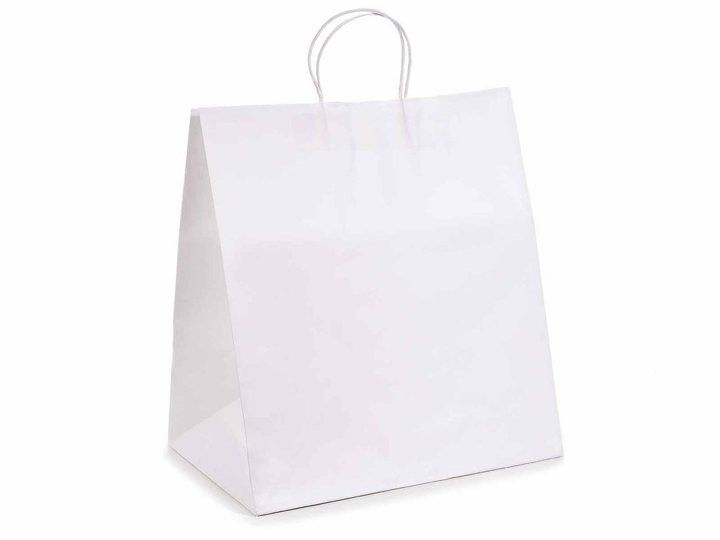 Paper Carrying Bag - White - 31 X 17 X 23 cm - 100 Pcs - salpers.ch