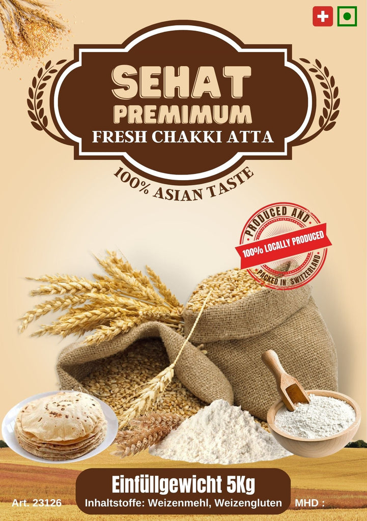 Sehat Premium Fresh Chakki Atta - 5Kg - salpers.ch