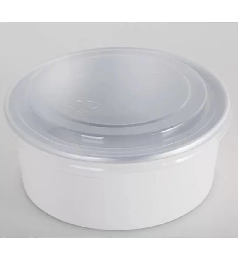 White Paper Tub with Pet Lid - 1000ml - 50 Pcs - salpers.ch