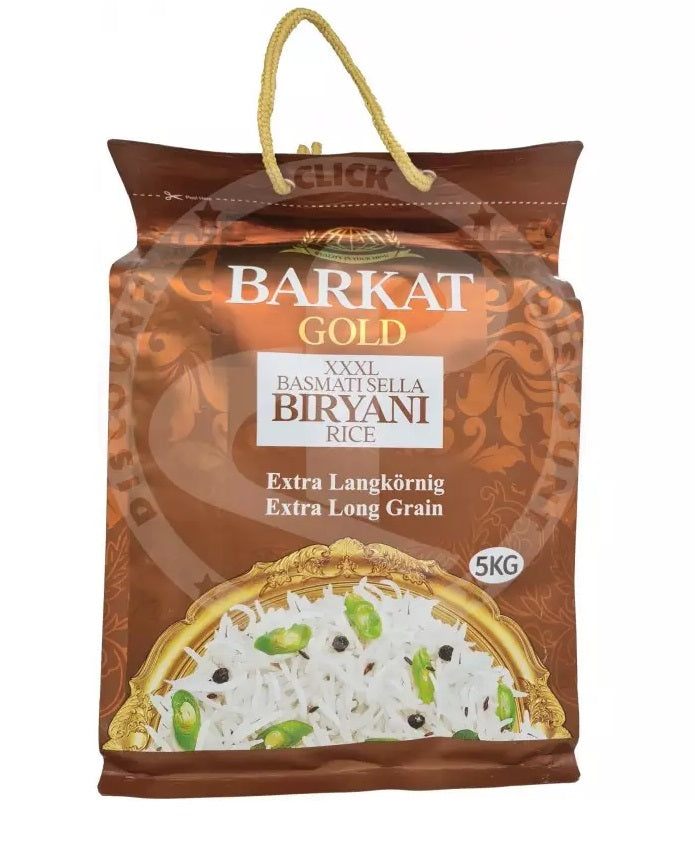 Barkat GOLD XXXL Basmati Sella Biryani Rice - 5Kg - salpers.ch