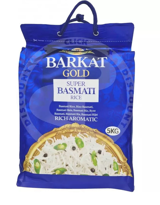 Barkat GOLD Super Basmati Rice - Rich Aromatic - 5Kg - salpers.ch