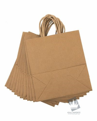 Kraft Paper Carrying Bag - Brown - 31 X 17 X 23 cm - 100 Pcs - salpers.ch
