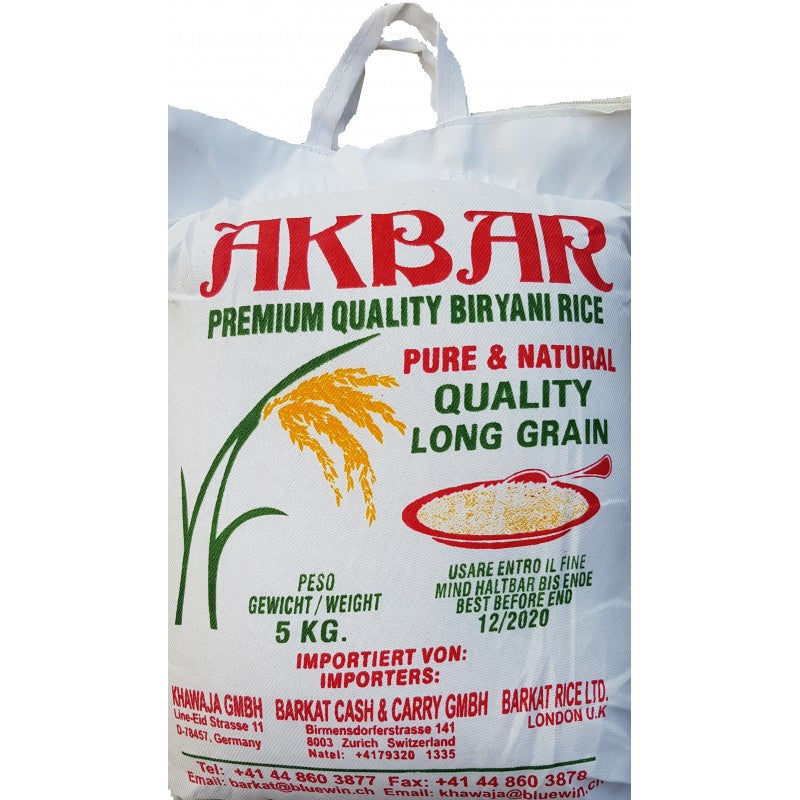 Akbar Biryani Rice Long Grain - 5KG - salpers.ch