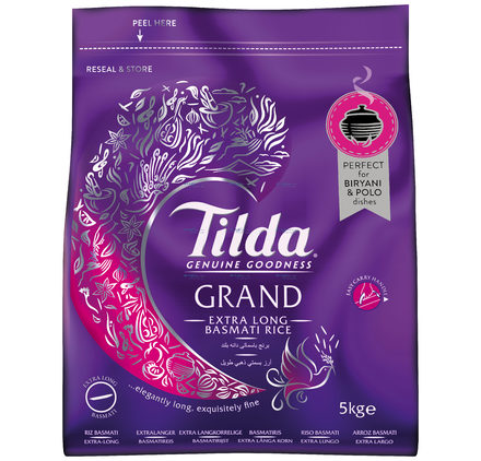 Tilda Grand Extra Long Grain Basmati Rice - 5Kg - salpers.ch